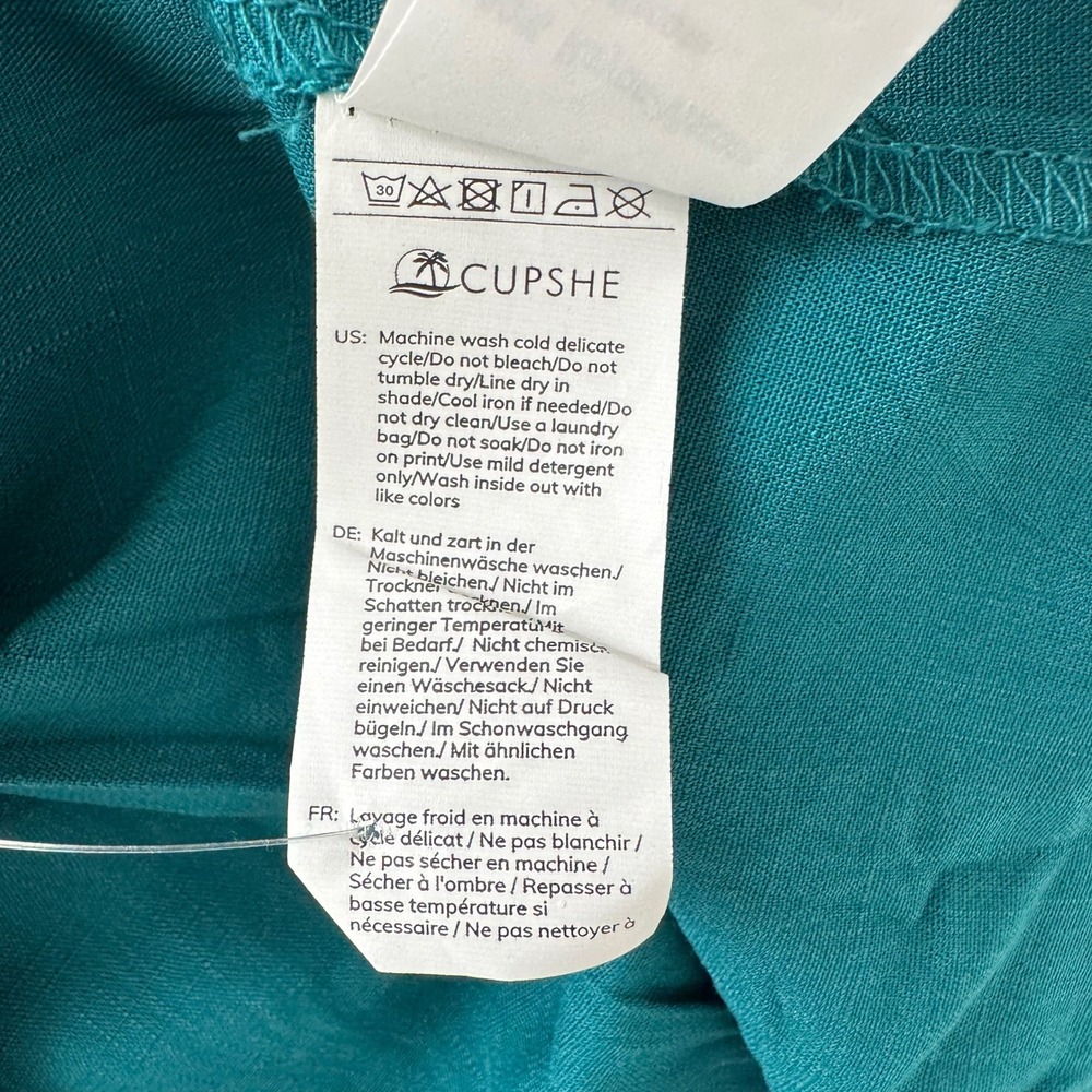 Cupshe Teal Green Aqua Twist Front Tie Back Cutout Maxi Dress Summer Beach Small - Picture 11 of 11